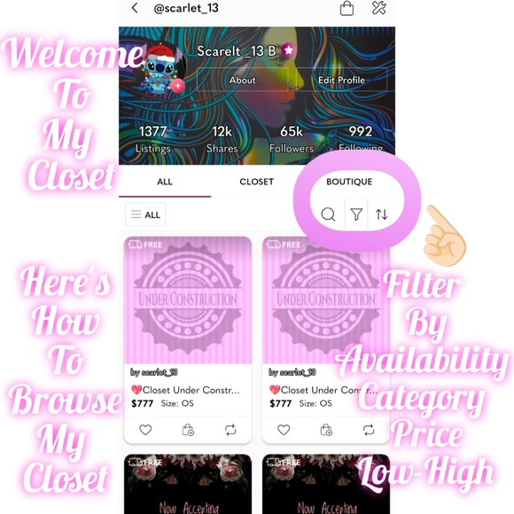 💖 Browse My Closet by Available Listings, Category and Price 💖 - Picture 1 of 1